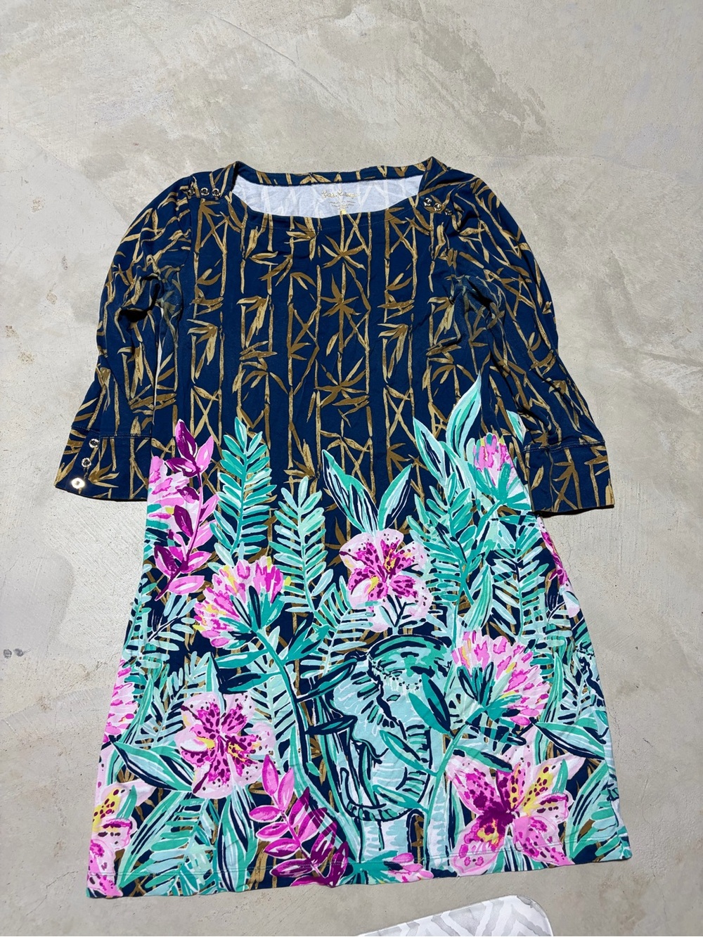 Lilly Pulitzer Navy Floral Mix Print Dress MARKS large